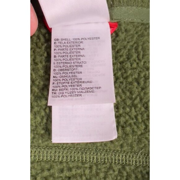 Northface Men's Sz. L Green Full Zip Fleece Jacket Waffle Thermal VG+ - Picture 10 of 12